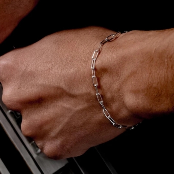 Minimalist Sterling Silver 925 Paperclip Bracelet
